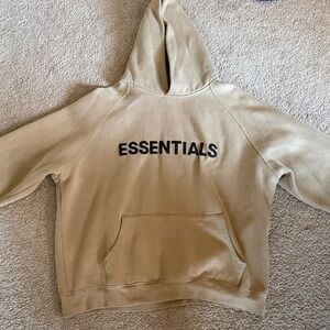 Essentials Men Beige Hoodie